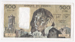 500 Francs Pascal 6 – 2 – 1986, Alph. Y 241 N° 29458, TTB/SUP - 500 F 1968-1993 ''Pascal''