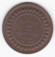 Protectorat Français Tunisie 2 Centimes 1891 A , En Bronze, Lec# 70, Sup/XF +++ - Tunisie