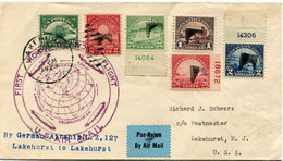 ETATS-UNIS LETTRE PAR AVION AVEC CACHET ILLUSTRE "FIRST ROUND OF WORLD FLIGHT U. S. AIR MAIL " DEPART LAKEFURST ? ? 1929 - Otros & Sin Clasificación