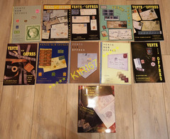 Lot De 11 Catalogues Vente Sur Offre Timbres Xavier Pigeron De 1998 à 2002 - Catalogues De Maisons De Vente