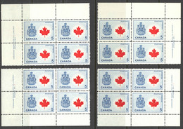 Canada Sc# 429A MNH PB Set/4 1966 Maple Leaf - Neufs