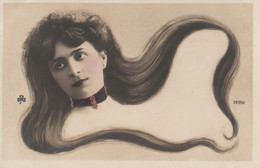 FEMME WOMAN LADY SUPER SURREALISME LONG HAIR - Cachet - Post ARMENIAN ALYANAKIAN British Post Office CONSTANTINOPLE - Donne