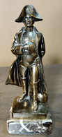 Sculpture Napoléon Bonaparte, Avec Trois Boulets De Canon, 17 Cm, Laiton, Base En Marbre/ Sculpture Napoleon Bonaparte, - Other & Unclassified