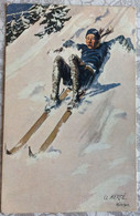 OLD POSTCARD Illustrators & Photographers > Illustrators - Signed > Mertè, O. SKIING AK 1911 - Mertè, O.