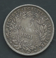 FRANCE Cérès // 5 Francs 1851 A  - ARGENT SILVER   Pic 6402 - 5 Francs