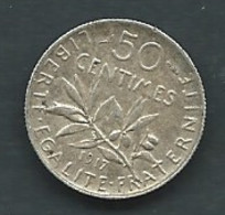 France  50 Centimes 1917 TTB+  Pic 6506 - 50 Centimes