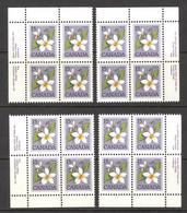 Canada Sc# 787 MNH PB Set/4 1979 15c Floral Definitive - Neufs