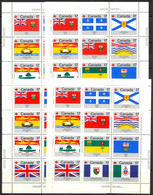 Canada Sc# 832a MNH Pane/12 Set/4 (inscribed) 1979 17c Provincial & Territorial Flags - Unused Stamps