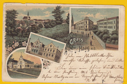 Postcard  Haag Turnhalle Marktplaz Sparkasse 1899 Austria - Amstetten