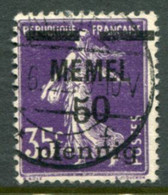 MEMEL 1920  Overprint 50 Pf. On France 35 C. Used.  Michel 23 - Memel (Klaïpeda) 1923