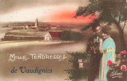 Mille Tendresses De VAUDIGNIES - Carte De Fantaises Colorée Et Circulé En 1921 - Chievres