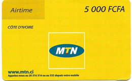 @+ Cote D'Ivoire - Recharge GSM MTN 5000 FCFA - Ivoorkust