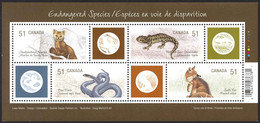 Canada Sc# 2173 MNH Souvenir Sheet 2006 51c Endangered Species - Nuovi