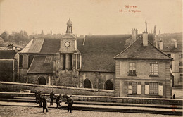 Sèvres - Vue Sur L’église Du Village - Travaux Et Pose Du Chemin De Fer - Sevres