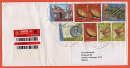 ARGENTINA - 2005 - 8 Stamps - Registered - Viaggiata Da Buenos Aires Per Schilde, Belgium - Briefe U. Dokumente