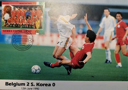 O) 1990 SIERRA LEONE, WORLD CUP SOCCER CHAMPIONSHIPS, BELGIUM AND KOREA,  TEAM PHOTOGRAP , THE FIRST WORLD CUP MATCH, MA - Sierra Leone (1961-...)