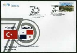 Türkiye 2020 Diplomatic Relations With Panama, 70th Anniversary | Flag, Special Cover - Lettres & Documents