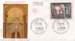 Env. FDC -  Eglise De Saint Savin - Vienne -  1er Jour 28 Juin 1969 - 86 - Saint Savin  - Ed. JF - 1960-1969