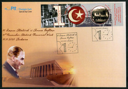Türkiye 2020 10th November Atatürk Memorial Week | Clock, Special Cover - Lettres & Documents