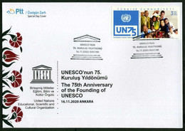 Türkiye 2020 Founding Of UNESCO, 75th Anniv. | UN Educational, Scientific And Cultural Organization, Special Cover - Lettres & Documents