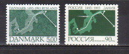 1993 500 Years Of Russia - Denmark Diplomatic Relations Joint Issue Russia And Denmark Both Countries MNH** Map Baltic - Emisiones Comunes