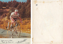 CARTE CYCLISME ERIC LEMAN SIGNEE TEAM PEUGEOT 1973 ( VOIR PARTIE ARRIERE ) - Ciclismo