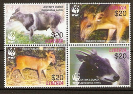 Liberia 2005 MiNr. 5100 - 5103 ( 5100F) Animals Jentink's Duiker, Ogilby's Duiker  WWF  4v  MNH** 15.40 € - Liberia