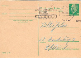 50985 - DDR - 1968 - 10Pfg. Ulbricht GA-Antwortkte. HALLE - 10. ARBEITERFESTSPIELE DER DDR ... -> Brandenburg - Lettres & Documents