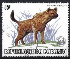 Burundi 1983 - Mi 1608 - YT 876 ( Wild Fauna :  Hyena  ) Overprinted WWF - Oblitérés