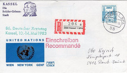 51025 - Bund - 1983 - 280Pfg. B&S EF A R-Bf KASSEL 1 SPA & "86. Deutscher Aerztetag" -> Ransbach-Baumbach - Medicine