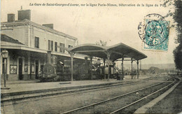 St Georges D'aurac * La Gare Du Village * Train Locomotive * Ligne Chemin De Fer Haute Loire * Bifurcation Ligne Du Puy - Autres & Non Classés