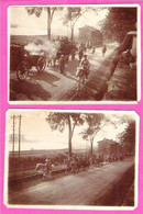 Lot 2 Photos Originales De Soldats Rentrant Des Grandes Manoeuvres à Soyons En Ardèche Le 19 Sept 1923 - Guerre, Militaire