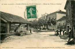 St Maurice De Cazevieille * Place Et Hôtel De Ville Et école * Lavoir * Attelage - Otros & Sin Clasificación