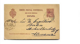 Ganzsachenkarte Aus Spanien Nach Berlin 1895 - Lettres & Documents