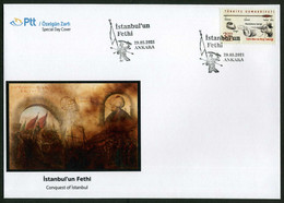 Türkiye 2021 Conquest Of Istanbul, 568th Anniv. | Sword, Flag, Arrow, Special Cover - Lettres & Documents