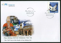 Türkiye 2021 Haci Bektaş Veli (1209-1271) Mystic, Scholar And Islamic Philosopher, Special Cover - Cartas & Documentos