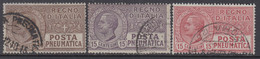 ITALIA - Posta Pneumatica Serie "Leoni"  Sassone N.1+2+12b - Cat. 200 Euro Usati - Posta Pneumatica