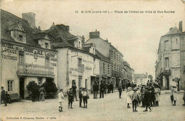 Blain * La Place De L'hôtel De Ville Et La Rue Racine * Hôtel La Gerbe De Blé LAUNAY * Cachet Au Dos 91ème D'infanterie - Blain