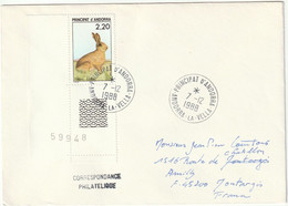 Lièvre. Hare. Andorre. Andorra. Lièvre. Rongeur. Rodent - Lettres & Documents