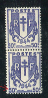 Variété N°673 - Chaînes Brisées - 1 Exemplaire Gros Chiffre 5 (en Bas à Gauche) Tenant à 1 Normal - Neufs ** - Réf V 922 - Unused Stamps