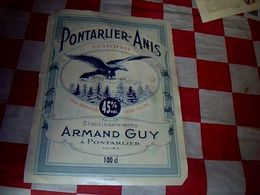 Vieux Papier Alcool Pontarlier -anis à L'ancienne Armand Guy à Pontarlier Doubs - Alcoholes Y Licores