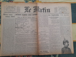 Le Matin Du 5 Septembre 1914 Von Kluck L'offensive Allemande Semble Suspendue - Le Petit Journal