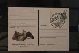 Deutschland 2001; 233. Ludwigsburger Pferdemarkt, Pferd, Wertstempel Sehenswürdigkeiten, SST - Cartes Postales Privées - Oblitérées