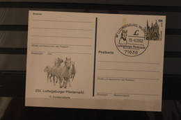 Deutschland 2002;  234. Ludwigsburger Pferdemarkt, Wertstempel Sehenswürdigkeiten, SST - Privatpostkarten - Ungebraucht