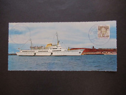 BRD 1968 Große PK Schiff Wappen Von Hamburg U. Schiffsstempel Helgoland Indienststellung Forschungsschiff Verwendet 1972 - Helgoland