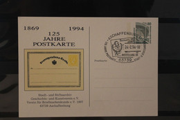 Deutschland 1994, Ganzsache: 125 Jahre Postkarte; Aschaffenburg; Wertstempel Sehenswürdigkeiten - Privatpostkarten - Gebraucht