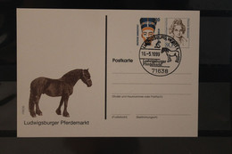 Deutschland 1999;  231. Ludwigsburger Pferdemarkt, Wertstempel Sehenswürdigkeiten, Frauen, SST - Private Postcards - Used