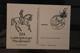 Deutschland 1992;  224. Ludwigsburger Pferdemarkt, Wertstempel Sehenswürdigkeiten, SST - Private Postcards - Used