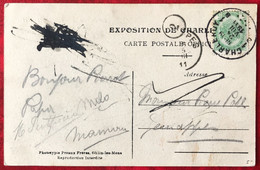 Belgique COB N°83 Sur CPA (expo Charleroi 1911), Cachet CHARLEROI Pour BERNISSART - (A152) - Autres & Non Classés