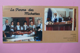 DOUBLE CARTE - Auberge La Ferme Des Michettes - COUCY Le CHATEAU - Repas 135 Francs - Schilder